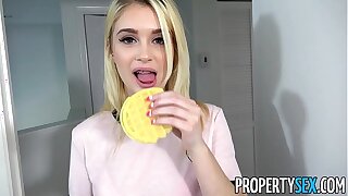 PropertySex - Hot petite blond teen tears up her roommate