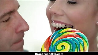 Little Blonde Teen Step Daughter With Braces And Pigtails Fucked By Step Father